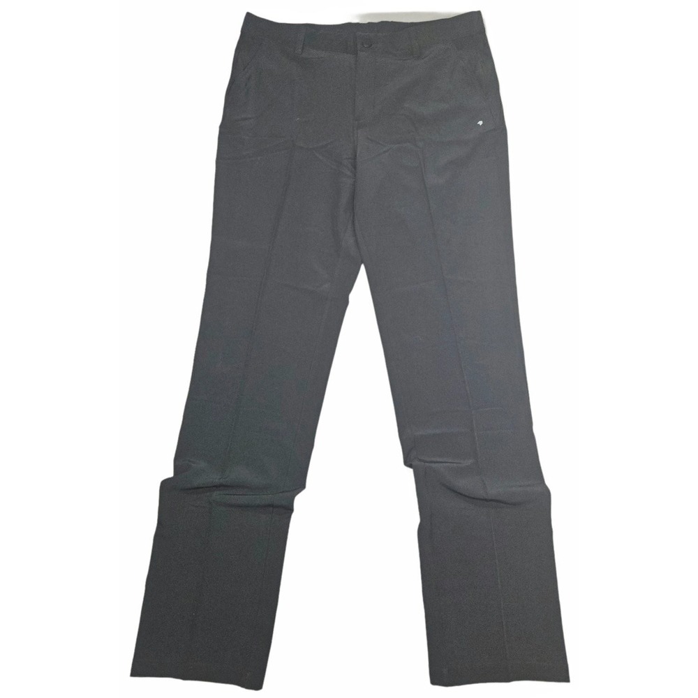 174 Signature Mens Black Performance Dress Pants‎ Flat Front Stretch 36x34